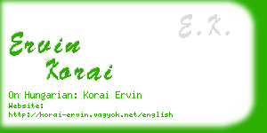 ervin korai business card